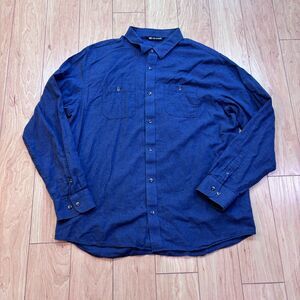 Travis Mathew Cloud Flannel Navy Blue Lightweight 100% Cotton Shirt Sz XL 1MX435